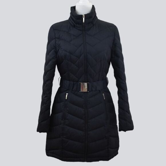 LAUNDRY by Shelli Segal Long Puffer Jacket Size S Navy Blue - Picture 1 of 4
